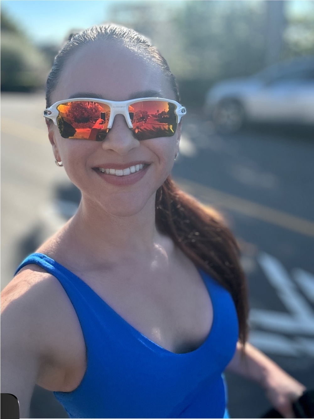 Oakley Flak 2.0 White Frame Sunglasses with Ruby Prizm Red-Orange Mirror Lens